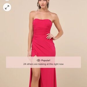 Elegant Strapless Pink Evening Dress